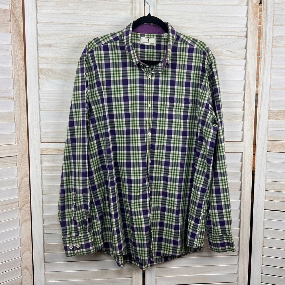 Southern Pines Plaid Button Down Shirt XL